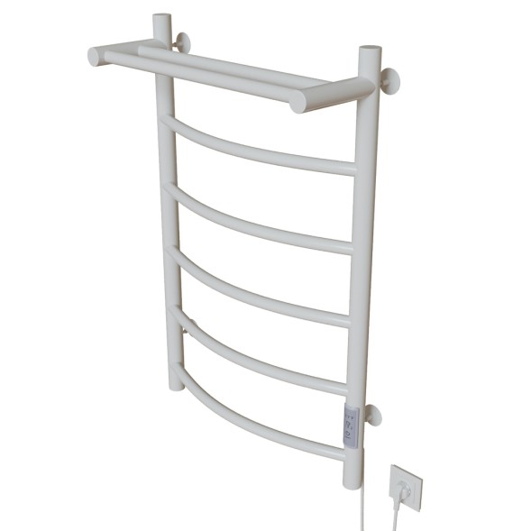 Полотенцесушитель MIXLINE CAPELLA  80х50 (таймер, 336Вт, 5 перекладин + ПОЛКА) электрический БЕЛЫЙ - ML-556352 