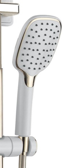 Душевая система  AZARIO с поворотным изливом, керамический картридж, белый/золото (AZ-801-1)