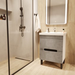 Тумба д/ванной &amp;quot;Честер -60&amp;quot; Бетон под раковину Грэйс- 60 (DREJA) (ПВХ) - 551731 