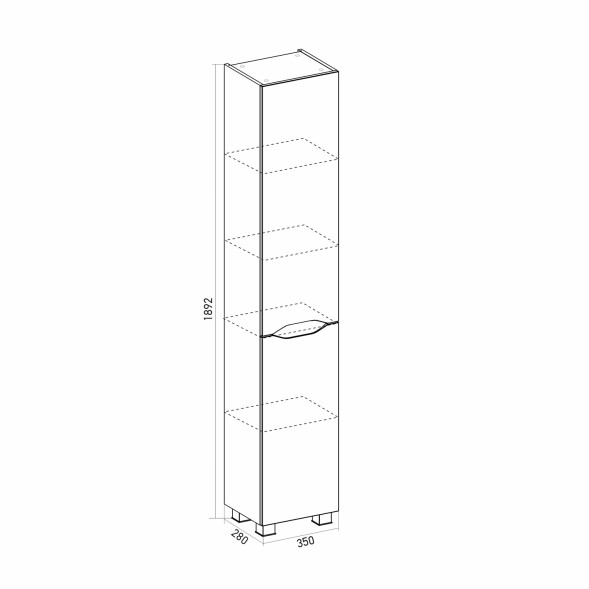 Пенал &amp;quot;Лайн-35&amp;quot; универсальный  (350*1895*296) (ПВХ) - 553019 