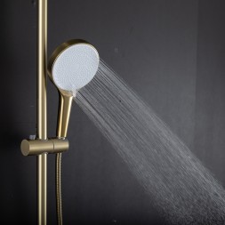 Душевая система 35к G2499-33 GAPPO нерж. сталь, лейка &amp;quot;Тропический душ&amp;quot;, ЗОЛОТО сатин - G2499-33 