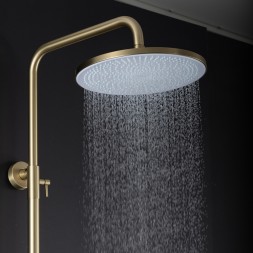 Душевая система 35к G2499-33 GAPPO нерж. сталь, лейка &amp;quot;Тропический душ&amp;quot;, ЗОЛОТО сатин - G2499-33 