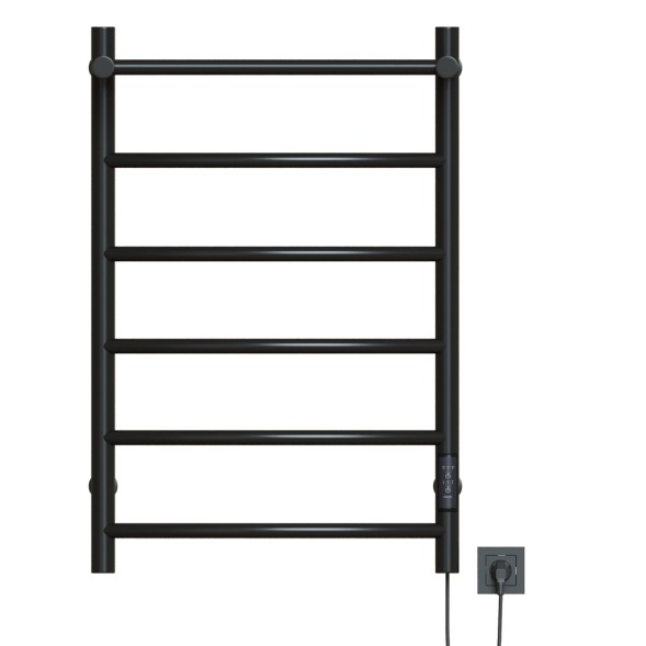Полотенцесушитель MIXLINE CAPELLA  80х50 (таймер, 336Вт, 5 перекладин + ПОЛКА) электрический ЧЕРНЫЙ - ML-556353 