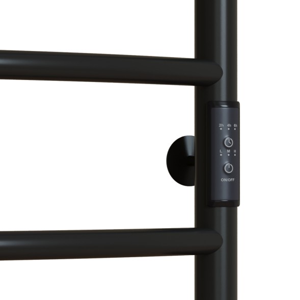 Полотенцесушитель MIXLINE CAPELLA  80х50 (таймер, 336Вт, 5 перекладин + ПОЛКА) электрический ЧЕРНЫЙ - ML-556353 