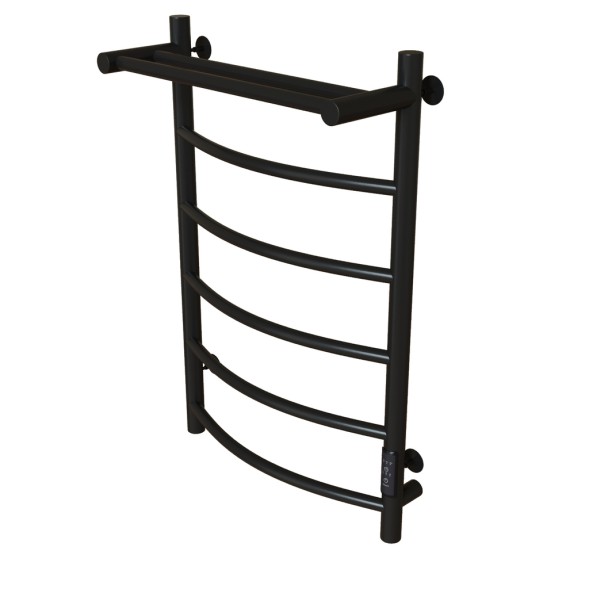 Полотенцесушитель MIXLINE CAPELLA  80х50 (таймер, 336Вт, 5 перекладин + ПОЛКА) электрический ЧЕРНЫЙ - ML-556353 