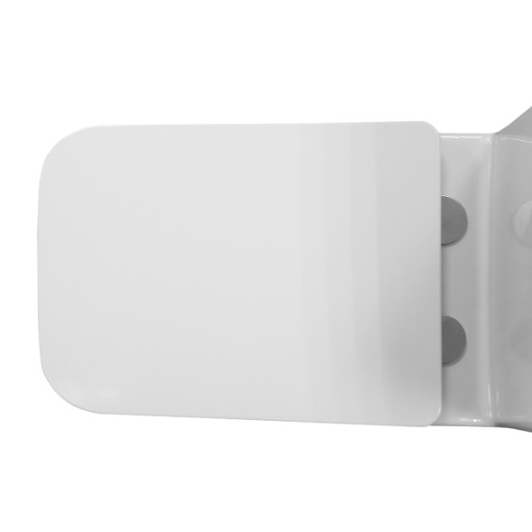 Унитаз напольный Azario Vero безободковый моноблок Горизонтальный слив, сиденье дюропласт микролифт 675x370x785 (AZ-8608)