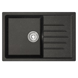 Мойка ML-GM19 КОМФОРТ с крылом, черная (308),  750*500*200мм - 00-00009399 