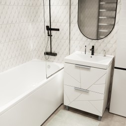 Тумба д/ванной &amp;quot;Гранд-60&amp;quot;  под раковину Fest-60 (Sanita Lux) (ПВХ) - 553025 