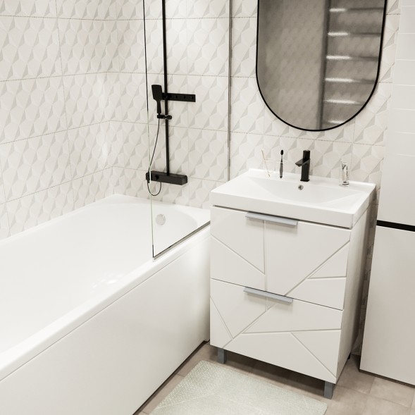 Тумба д/ванной &amp;quot;Гранд-60&amp;quot;  под раковину Fest-60 (Sanita Lux) (ПВХ) - 553025 