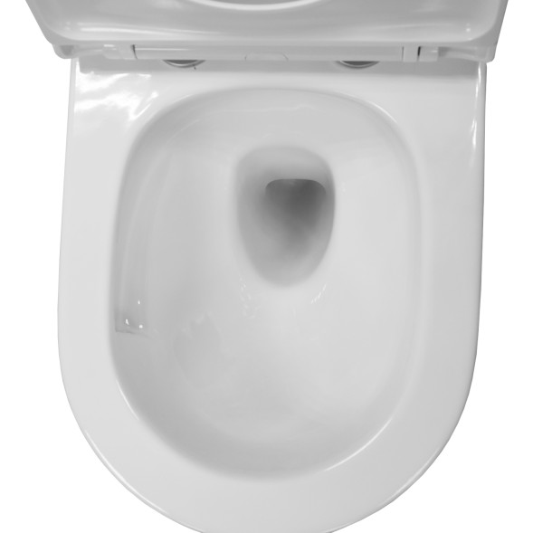 Унитаз подвесной Azario NOVE (Tornado) безободковый, P-образной формы, Горизонтальный слив, сиденье дюропласт микролифт 530x365x360 (AZ-9312T)