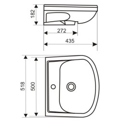 Раковина накладная "Альфана-52" черная (ОК) - реал-ия с мебелью!!!