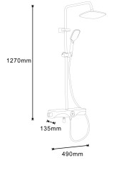 Душевая система AZARIO с поворотным изливом, с термостатом, хром/белый (AZ-821)