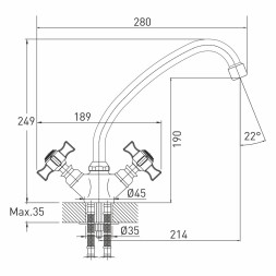 Смеситель для кухни 1/2 кер. MIXLINE ML30-03 &amp;quot;Classic&amp;quot; - ML30-03 