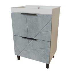 Тумба д/ванной &amp;quot;Гранд-60&amp;quot; Бетон под раковину Fest-60 (Sanita Lux) (ПВХ) - 553026 