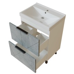 Тумба д/ванной &amp;quot;Гранд-60&amp;quot; Бетон под раковину Fest-60 (Sanita Lux) (ПВХ) - 553026 