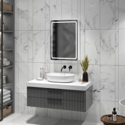 Зеркальный шкаф MIXLINE &amp;quot;Симпл&amp;quot; 500*700 (ШВ) универсальный,механический выкл., светодиодная подсветк - МВК397 