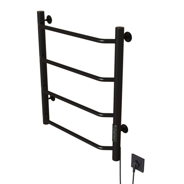 Полотенцесушитель MIXLINE MIRA  60х50 (таймер, 201 Вт, 4 перекладины) электрический ЧЕРНЫЙ - ML-556344 
