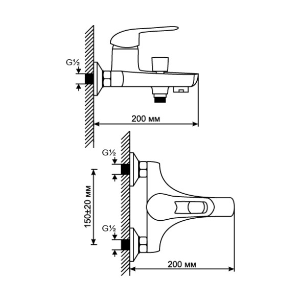 Смеситель для ванны 40k MIXLINE ML05-01 - ML05-01 
