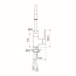 Смеситель для кухни 35к IDDIS K36SBJBi05 "Kitchen 360" гибкий излив ЧЕРНЫЙ-ХРОМ - K36SBJBi05