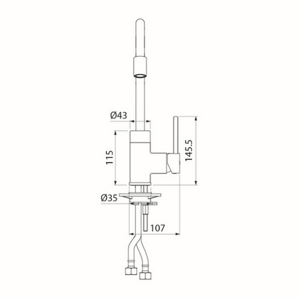 Смеситель для кухни 35к IDDIS K36SBJBi05 &amp;quot;Kitchen 360&amp;quot; гибкий излив ЧЕРНЫЙ-ХРОМ - K36SBJBi05 