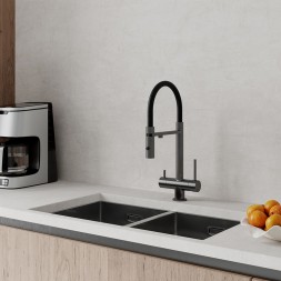 Смеситель для кухни 35к IDDIS ACEGMFFi05 "Ace" высокий, 3 в1, вых. д/пит. фильтра, душ  ГРАФИТ - ACEGMFFi05