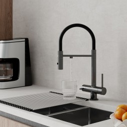 Смеситель для кухни 35к IDDIS ACEGMFFi05 "Ace" высокий, 3 в1, вых. д/пит. фильтра, душ  ГРАФИТ - ACEGMFFi05