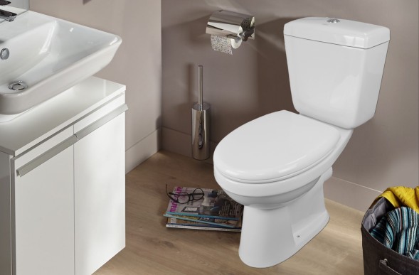 Унитаз-компакт Creo Ceramique PROJECT с микролифтом 656х390х775, прямой выпуск, сливная арматура в комплекте