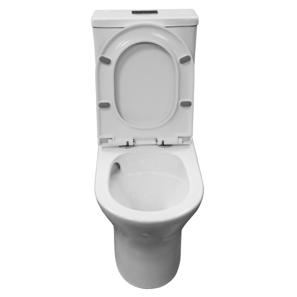 Унитаз напольный Azario Tesoro безободковый система смыва Tornado, сиденье микролифт 650х350х400 (AZ-8501)