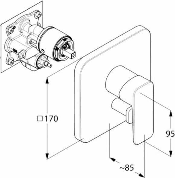 Душевая система Kludi Pure Style 7 в1 керамический картридж, хром (406300575)