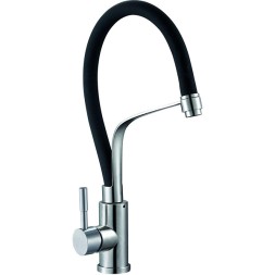 Смеситель для кухни 35к Glauf ZAP4-D090 НЕРЖ гибкий излив, бок. ручка, п/гайку - ZAP4-D090 
