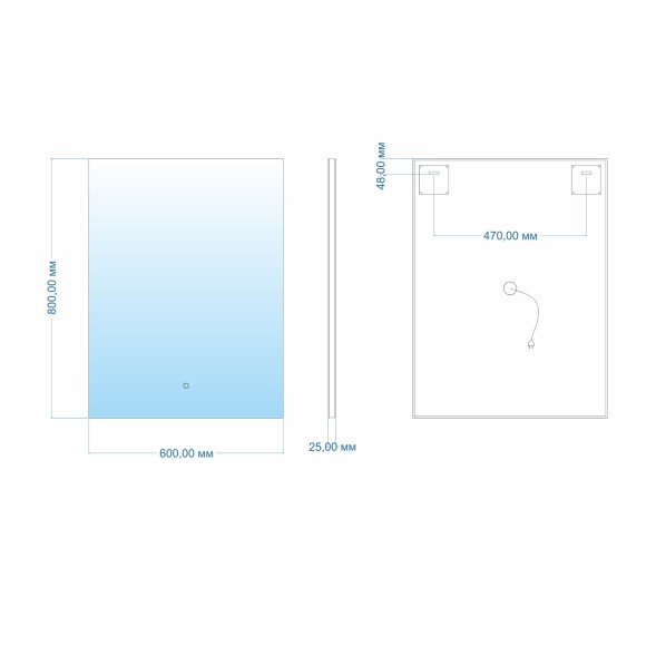Зеркало MIXLINE &amp;quot;Алмина&amp;quot; 600*800 (ШВ) сенсорный выключатель, светодиодная подсветка - ФР-1541 