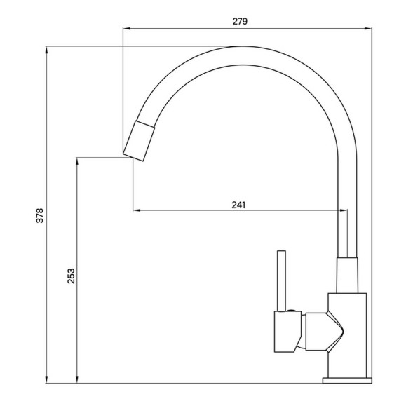 Смеситель для кухни 35к Milardo M01SB0FM05 &amp;quot;Meal&amp;quot; гибкий излив ХРОМ-ЧЕРНЫЙ - M01SB0FM05 