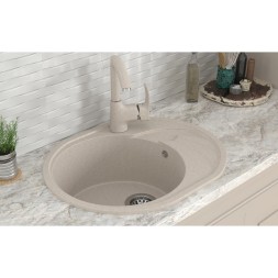 Мойка ML-GMS08 СТАНДАРТ овальная с крылом, бежевый (328), 570*460*170мм - 00-00002331