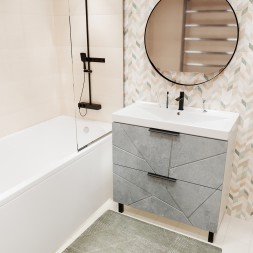 Тумба д/ванной &amp;quot;Гранд-80&amp;quot; Бетон под ум.Fest-80 (Sanita Lux) (ПВХ) - 553029 