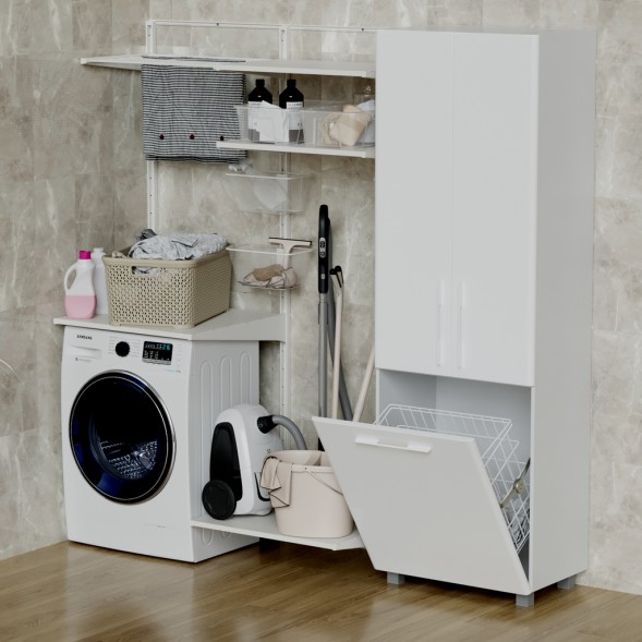 Пенал &amp;quot;СПУТНИК-60&amp;quot; белый с корзиной (600*1900*335)  (ПВХ) - 553951 