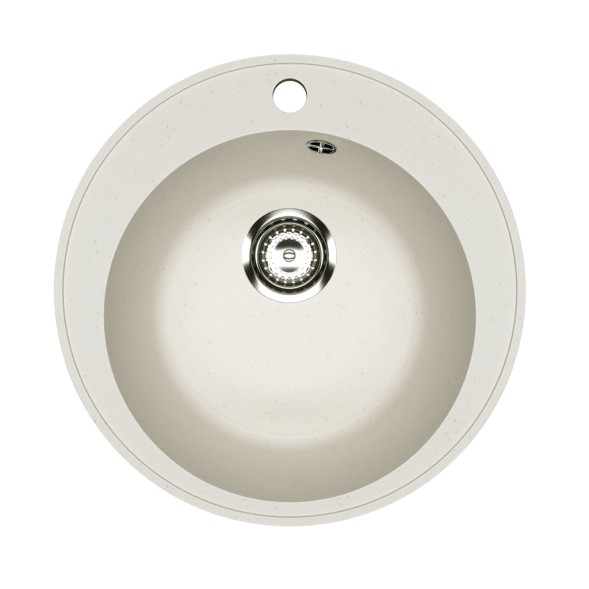 Мойкa ML-GMU01 УЛЬТРА круглая, белый камень, 475 мм (глуб. чаши 170) - 00-001402 