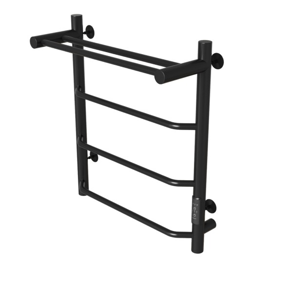 Полотенцесушитель MIXLINE MIRA  60х50 (таймер, 251Вт, 3 перекладины + ПОЛКА) электрический ЧЕРНЫЙ - ML-557158 