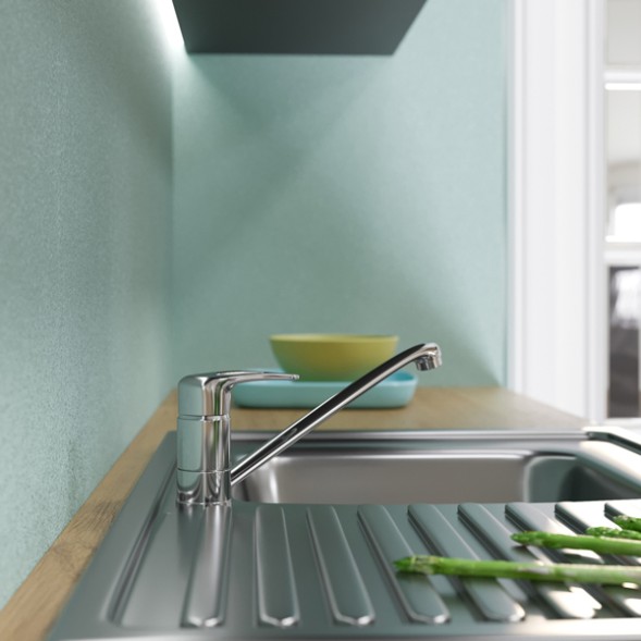 Смеситель для кухни 40k MIXLINE ML06-03 с/отв п/шпильку (без подводки) - ML06-03 