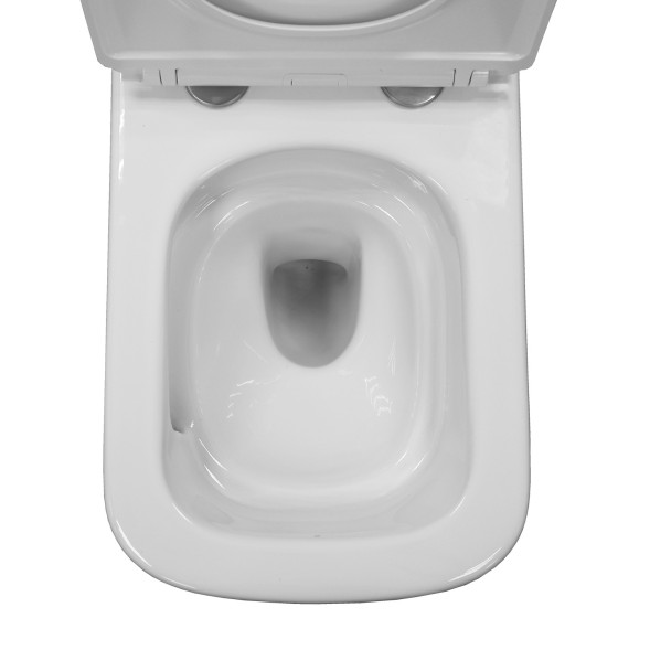 Унитаз подвесной Azario Armonia с системой смыва Tornado, безободковый с сиденьем микролифт 490*340*360 (AZ-2403)