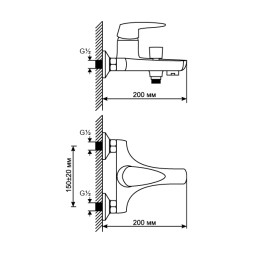 Смеситель для ванны 40k MIXLINE ML08-01 - ML08-01 