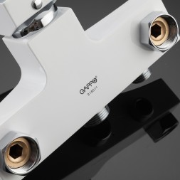 Смеситель для ванны и раковины 35к G2207-7 GAPPO див корп L-нос, БЕЛЫЙ-ХРОМ - G2207-7 