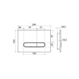 Клавиша смыва IDDIS Unifix UNI71MBi77 универсальная ЧЕРНАЯ матовая - UNI71MBi77