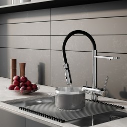 Смеситель для кухни 35к IDDIS ACESBFFi05 "Ace" высокий, 3 в1, вых. д/пит. фильтра, душ  ХРОМ - ACESBFFi05