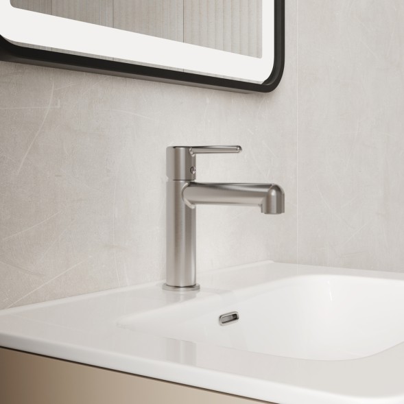 Смеситель для раковины 26к IDDIS AIGBC00i01 &amp;quot;Aiger&amp;quot; литой, п/шпильку ХРОМ матовый - AIGBC00i01 