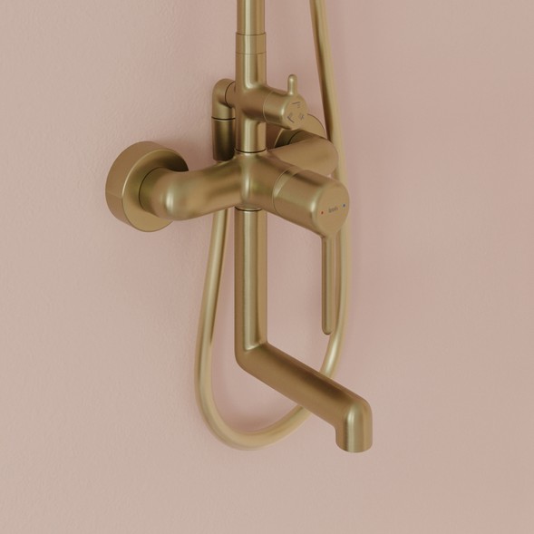 Душевая система 35к IDDIS AIGMG3Fi06 &amp;quot;Aiger&amp;quot; лейка &amp;quot;Тропический душ&amp;quot;, ЗОЛОТО матовый - AIGMG3Fi06 