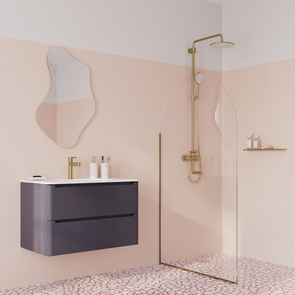 Душевая система 35к IDDIS AIGMG3Fi06 &amp;quot;Aiger&amp;quot; лейка &amp;quot;Тропический душ&amp;quot;, ЗОЛОТО матовый - AIGMG3Fi06 