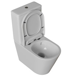 Унитаз-компакт безободковый WAVE ALEO Tornado1.0, гор,ниж,2-кн.арм,сид.полипр,м/л,быстр,БЕЛЫЙ глянец - 554620 
