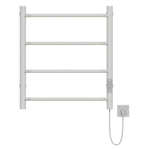 Полотенцесушитель MIXLINE MIRA  80х50 (таймер, 253 Вт, 6 перекладин) электрический БЕЛЫЙ - ML-556350 