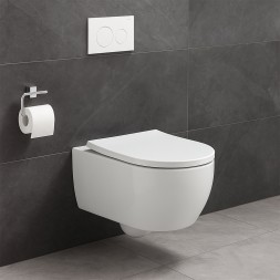 Унитаз подвесной Azario NEMI 530*360*360 безободковый, система слива &amp;quot;Торнадо&amp;quot;, с быстросъемным сиденьем микролифт (AZ-1293WH)