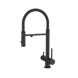 Смеситель для кухни 35к IDDIS ACEBLFFi05 "Ace" высокий, 3 в1, вых. д/пит. фильтра, душ ЧЕРНЫЙ мат. - ACEBLFFi05